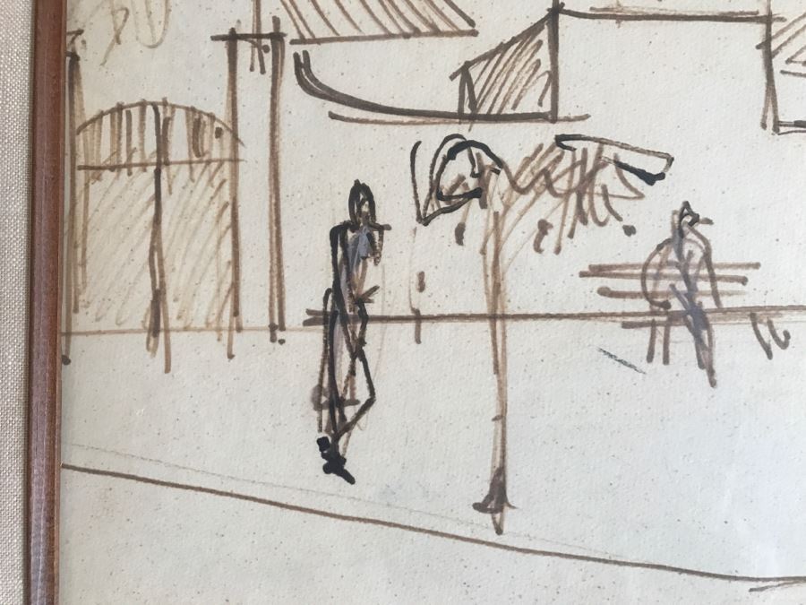 Original Hannes Rosenow Mid-Century Pen And Ink Sketch Sept. 1958 'St Maries De La Mer' Southern France Coast German Painter 1925-2000 [Photo 5]