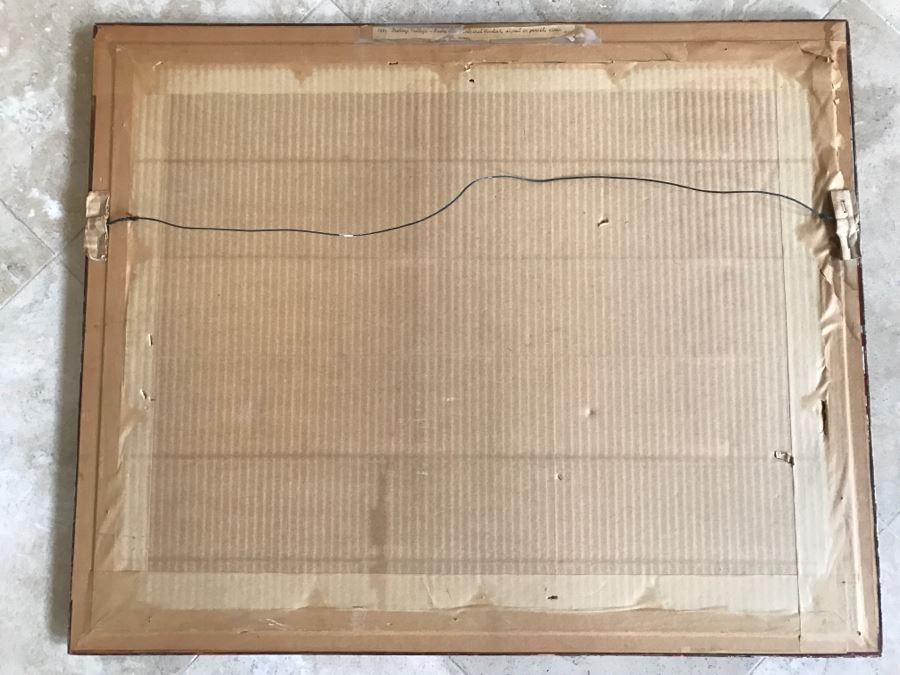 RARE Vintage 1958 Moshe Gat Original Woodcut Signed In Pencil Titled 'Fishing Village' [Photo 15]