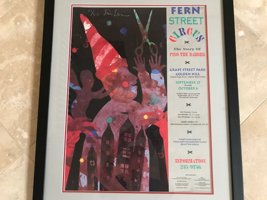 Fern Street Circus The Story Of Pino The Barber Grape Street Park Golden Hill San Diego Framed Poster [Photo 5]