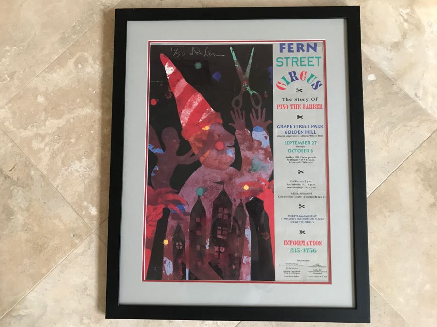 Fern Street Circus The Story Of Pino The Barber Grape Street Park Golden Hill San Diego Framed Poster
