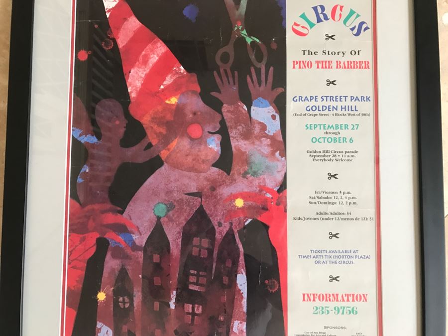 Fern Street Circus The Story Of Pino The Barber Grape Street Park Golden Hill San Diego Framed Poster [Photo 3]