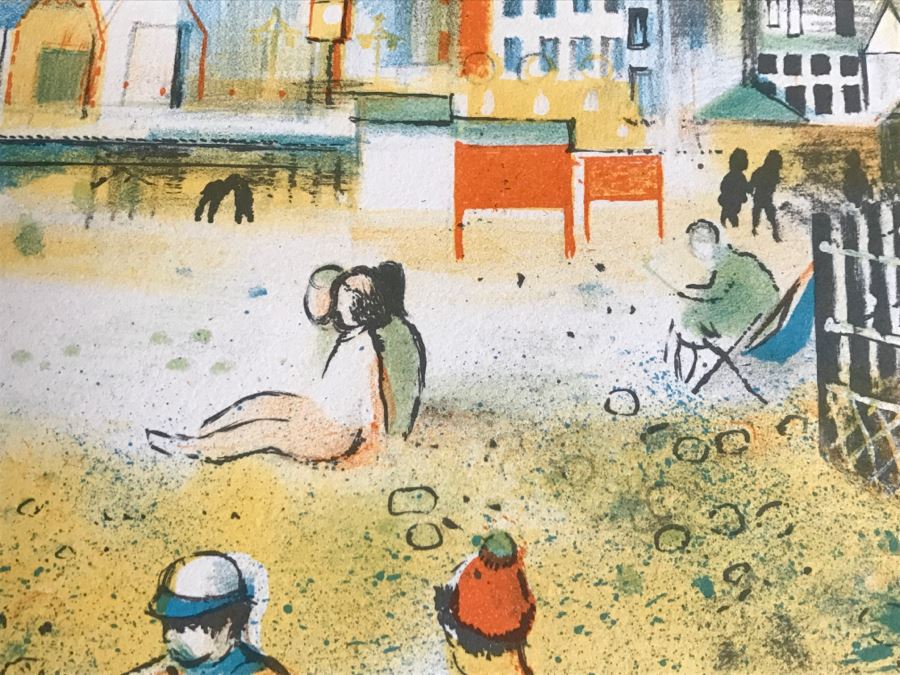 Vintage 1969 Charles J Lombardo Hand Pencil Signed Lithograph 93 Of 275 Titled 'This Pope' Beach Scene [Photo 5]