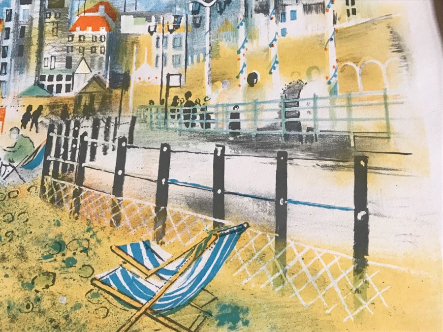 Vintage 1969 Charles J Lombardo Hand Pencil Signed Lithograph 93 Of 275 Titled 'This Pope' Beach Scene [Photo 10]