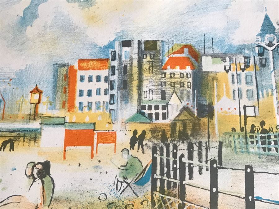 Vintage 1969 Charles J Lombardo Hand Pencil Signed Lithograph 93 Of 275 Titled 'This Pope' Beach Scene [Photo 8]