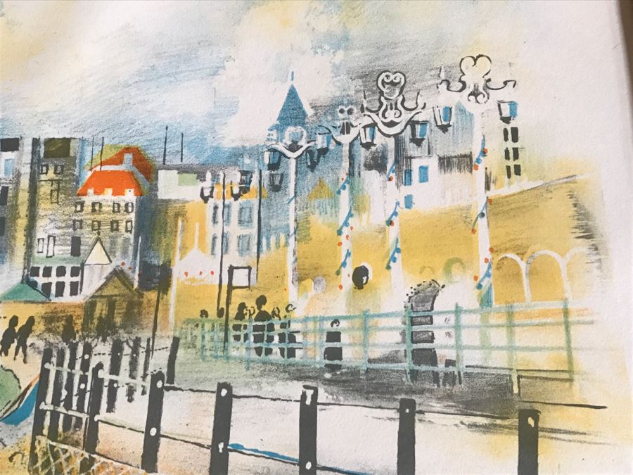 Vintage 1969 Charles J Lombardo Hand Pencil Signed Lithograph 93 Of 275 Titled 'This Pope' Beach Scene [Photo 9]