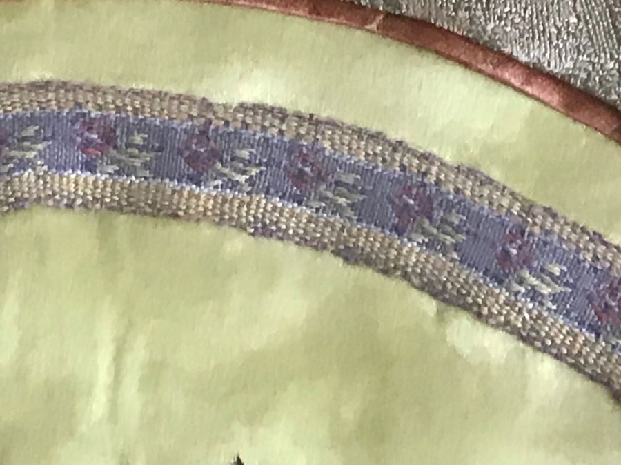 Pair Of Framed Asian Silk Embroidery Of Butterflies And Flowers Artwork [Photo 15]