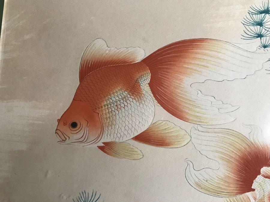 Original Signed Japaneses Painting Of Koi Fish [Photo 3]