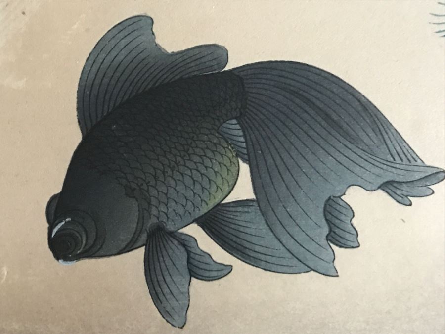 Original Signed Japaneses Painting Of Koi Fish [Photo 9]