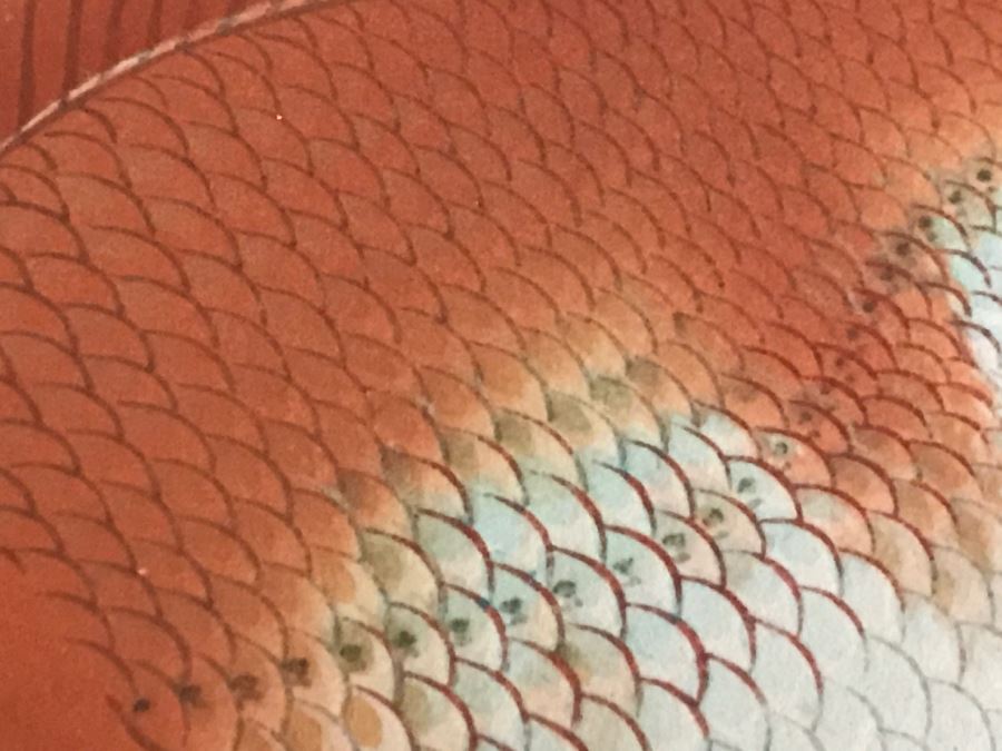 Original Signed Japaneses Painting Of Koi Fish [Photo 16]