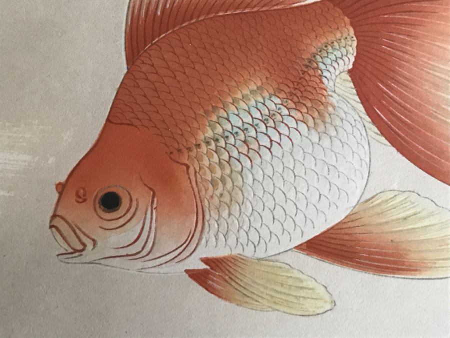 Original Signed Japaneses Painting Of Koi Fish [Photo 4]