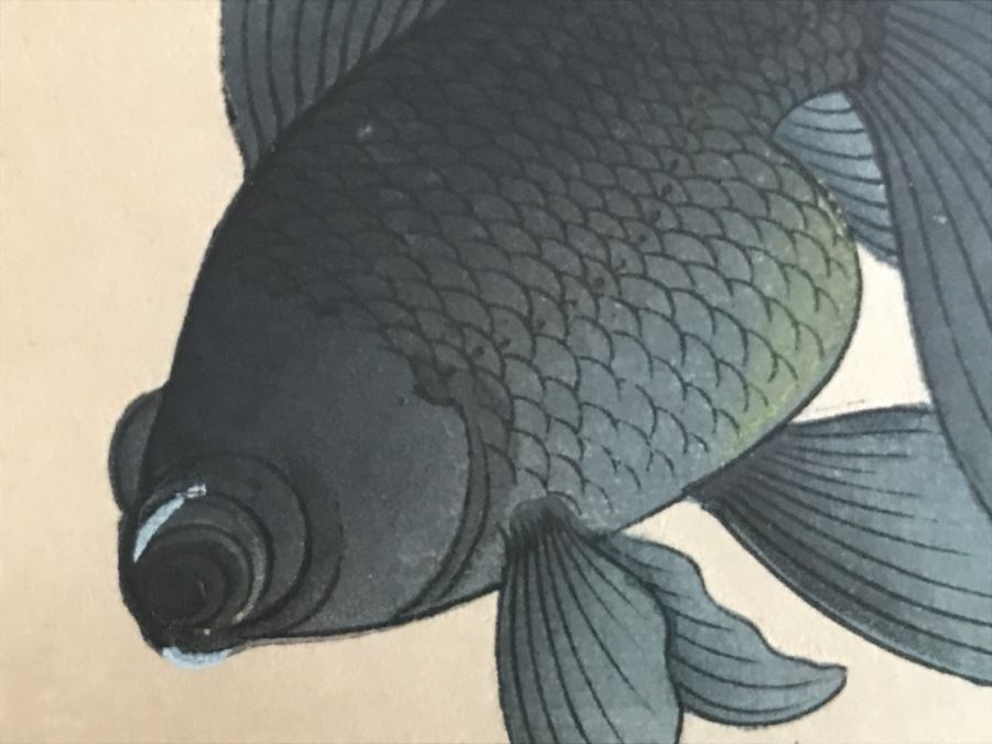 Original Signed Japaneses Painting Of Koi Fish [Photo 10]
