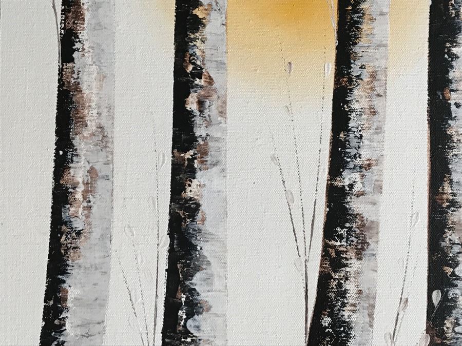 Original Oil Painting Of Trees And Sun By Dongsoo [Photo 5]