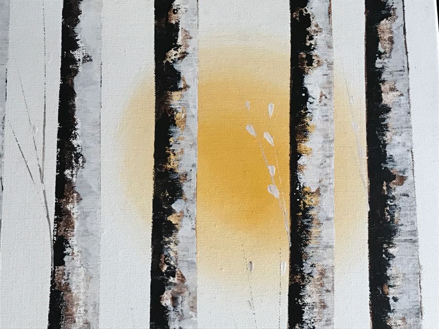 Original Oil Painting Of Trees And Sun By Dongsoo [Photo 4]