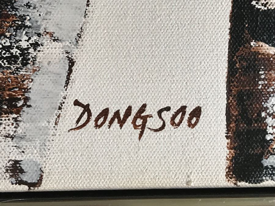 Original Oil Painting Of Trees And Sun By Dongsoo [Photo 6]