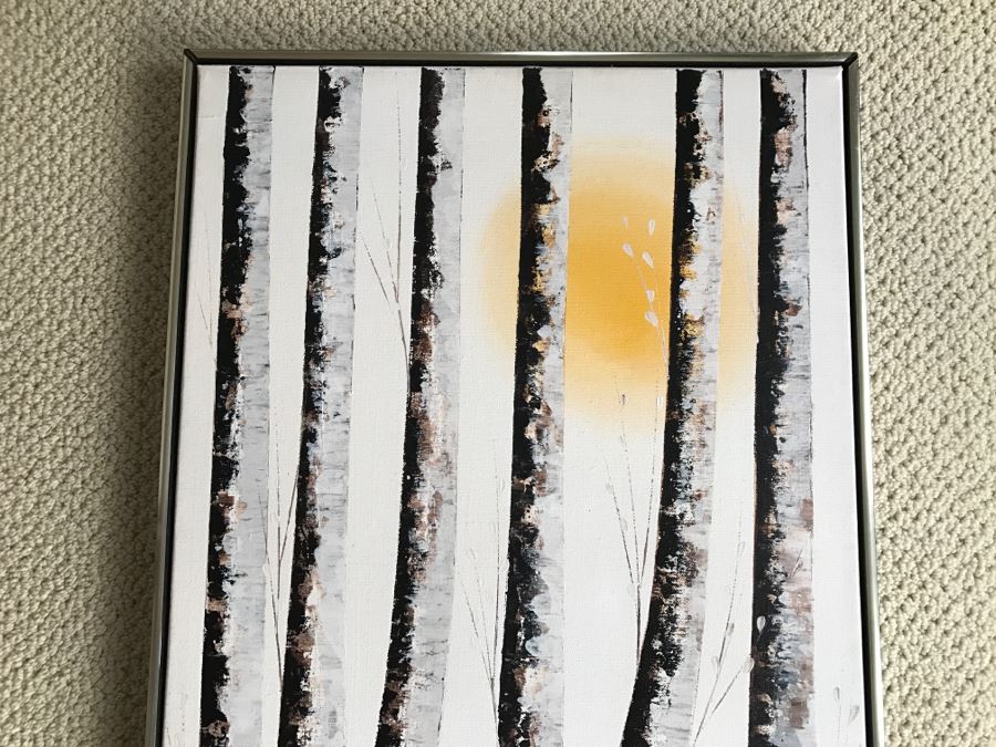 Original Oil Painting Of Trees And Sun By Dongsoo [Photo 3]