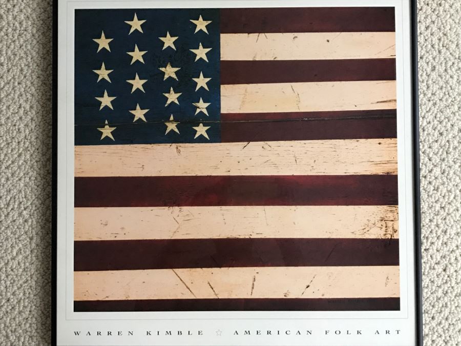 Framed Print Of Warren Kimble American Folk Art Flag [Photo 3]