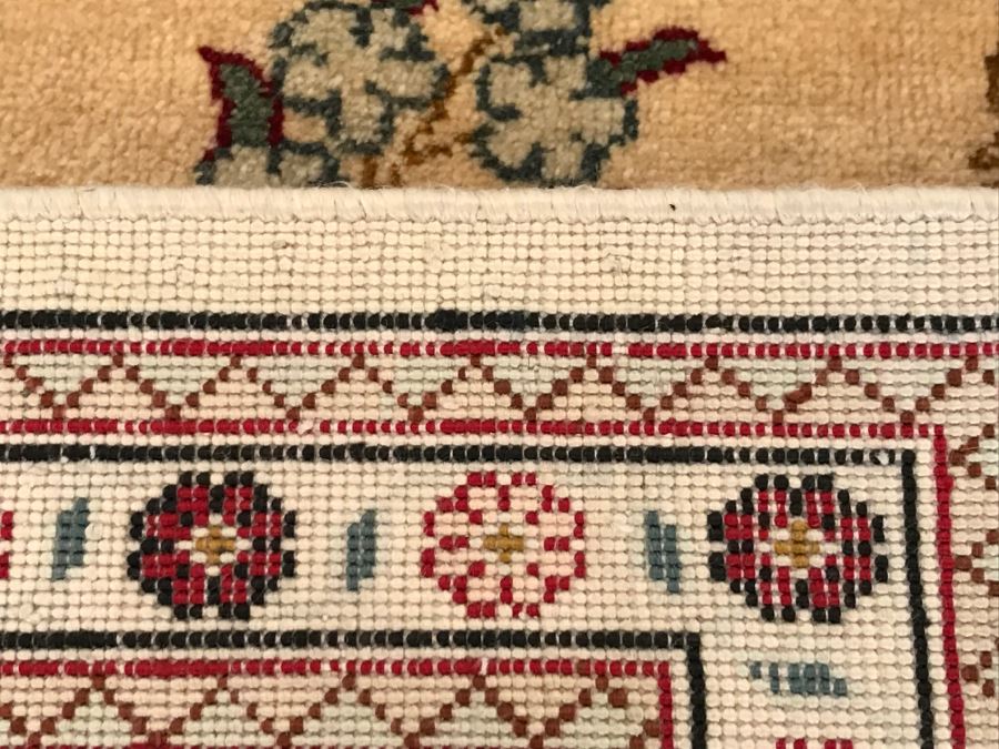 Stunning Finely Hand Woven Silk Signed Persian Rug Meant For Wall Hanging 39' X 60' [Photo 18]