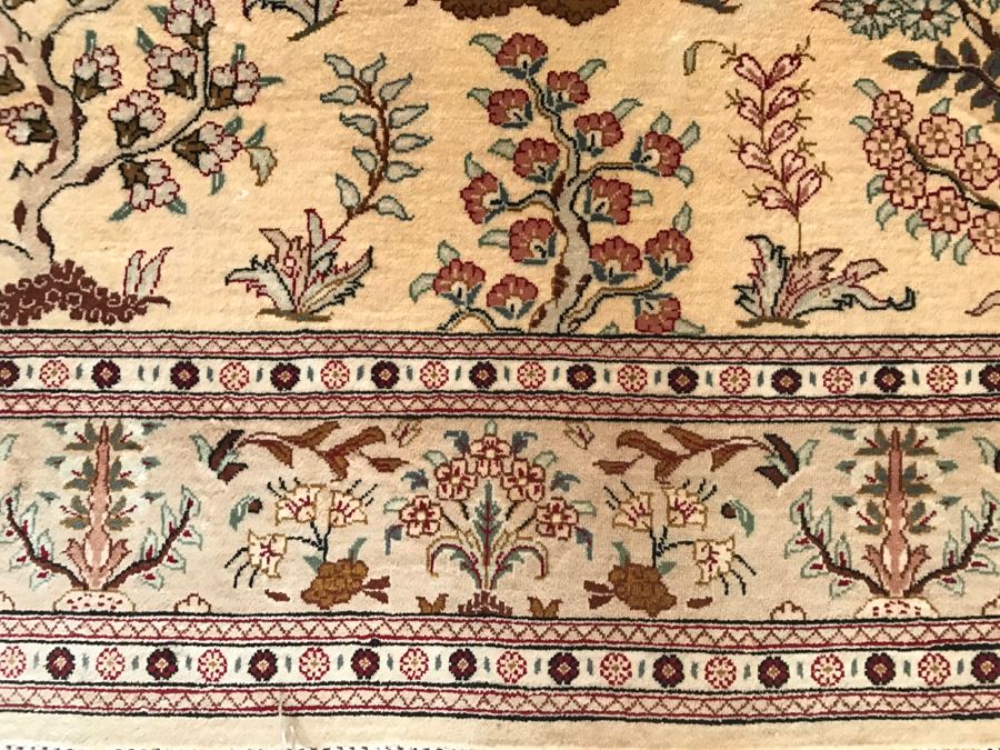 Stunning Finely Hand Woven Silk Signed Persian Rug Meant For Wall Hanging 39' X 60' [Photo 7]