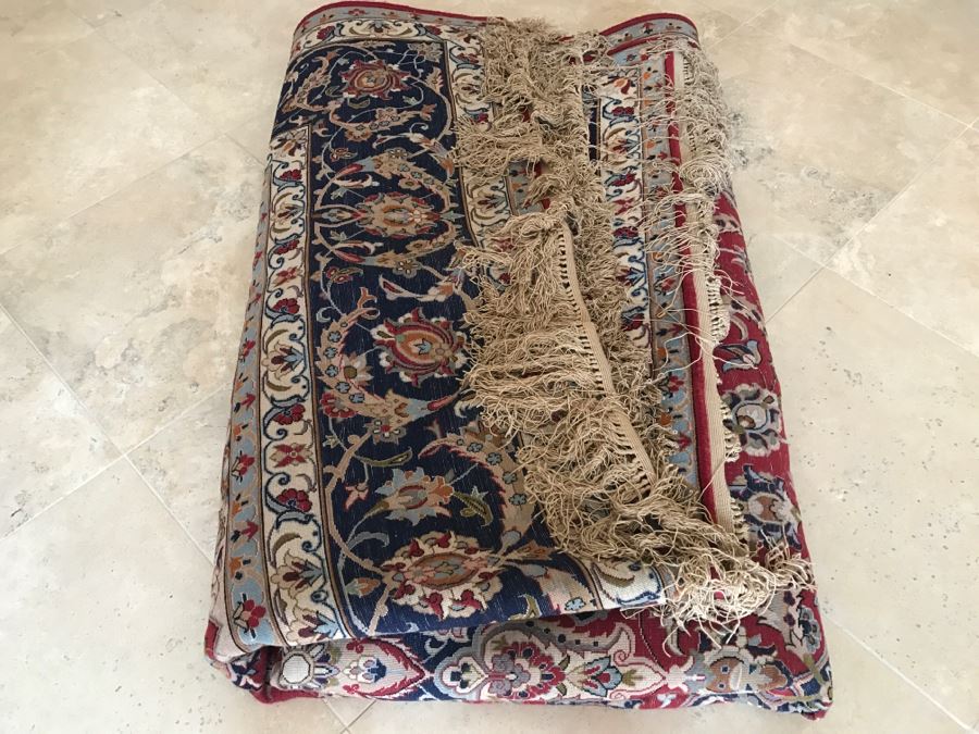 Stunning Finely Knotted Oriental Wool Area Rug From Iran Signed 78' X 126' [Photo 23]