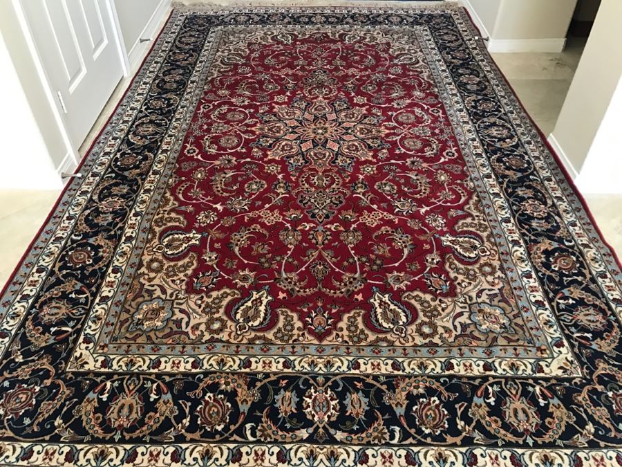 Stunning Finely Knotted Oriental Wool Area Rug From Iran Signed 78' X 126' [Photo 4]