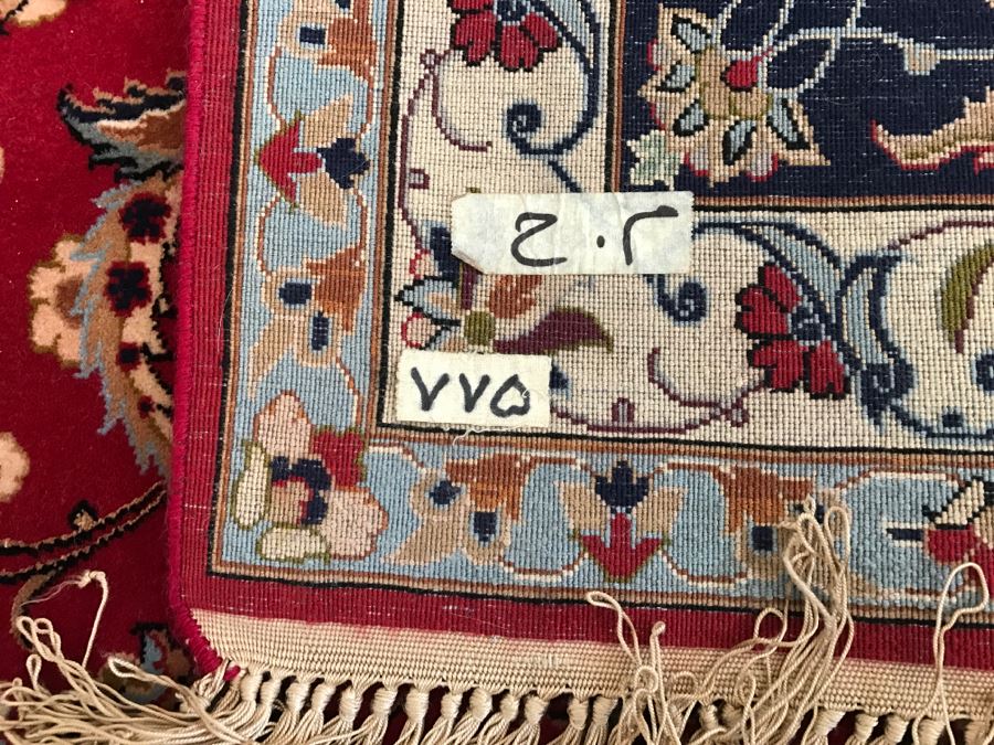 Stunning Finely Knotted Oriental Wool Area Rug From Iran Signed 78' X 126' [Photo 20]