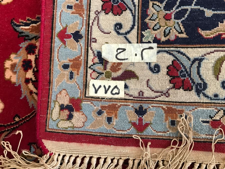 Stunning Finely Knotted Oriental Wool Area Rug From Iran Signed 78' X 126' [Photo 19]