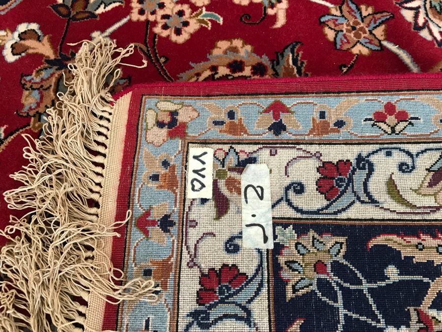 Stunning Finely Knotted Oriental Wool Area Rug From Iran Signed 78' X 126' [Photo 18]