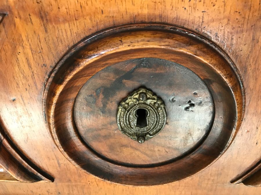 Beautiful Antique Wood Carved Chest Of Drawers Dresser 4-Drawers With Marble Top (See Matching Nightstand) [Photo 12]