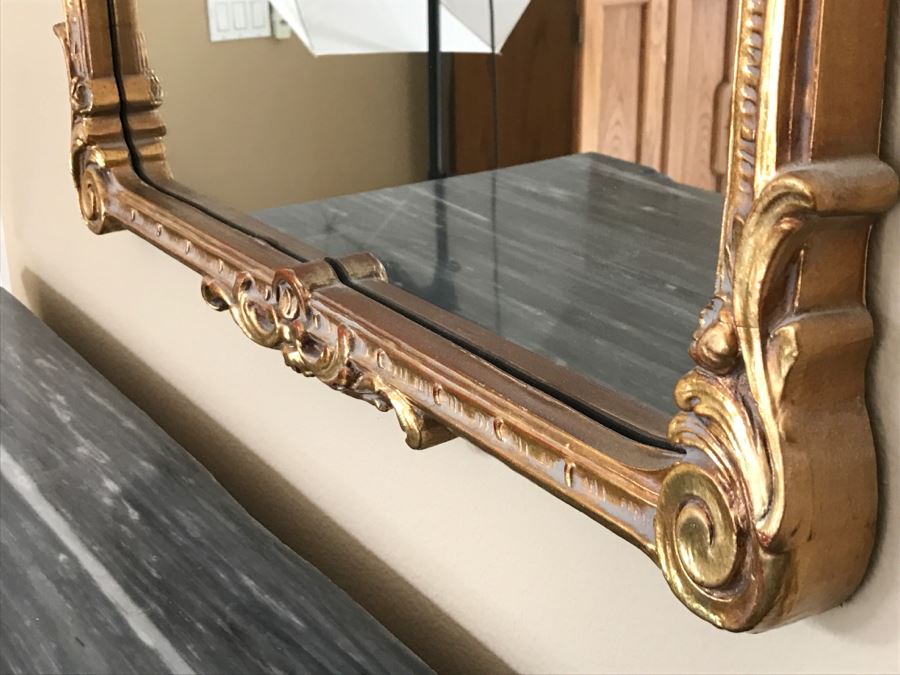 Stunning Ornate Gilt Wood Wall Mirror 24' X 39' [Photo 9]