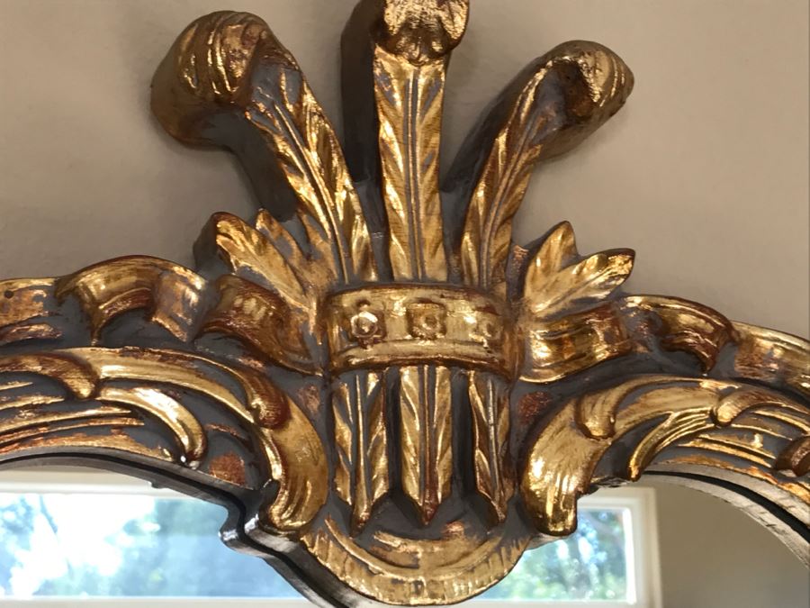 Stunning Ornate Gilt Wood Wall Mirror 24' X 39' [Photo 4]
