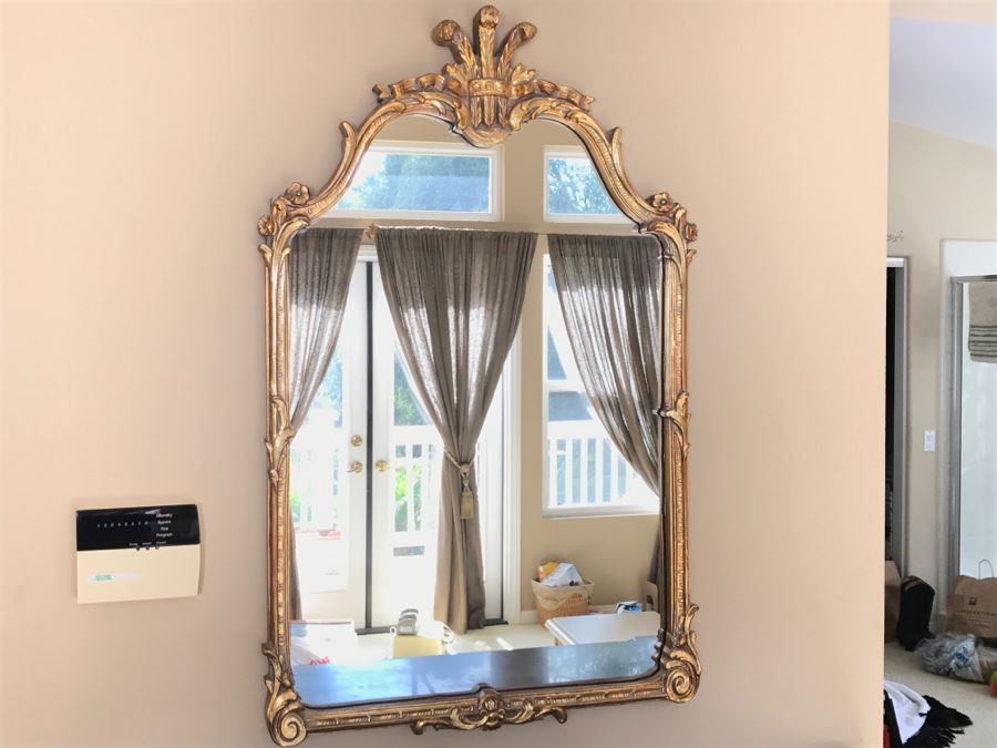 Stunning Ornate Gilt Wood Wall Mirror 24' X 39' [Photo 3]