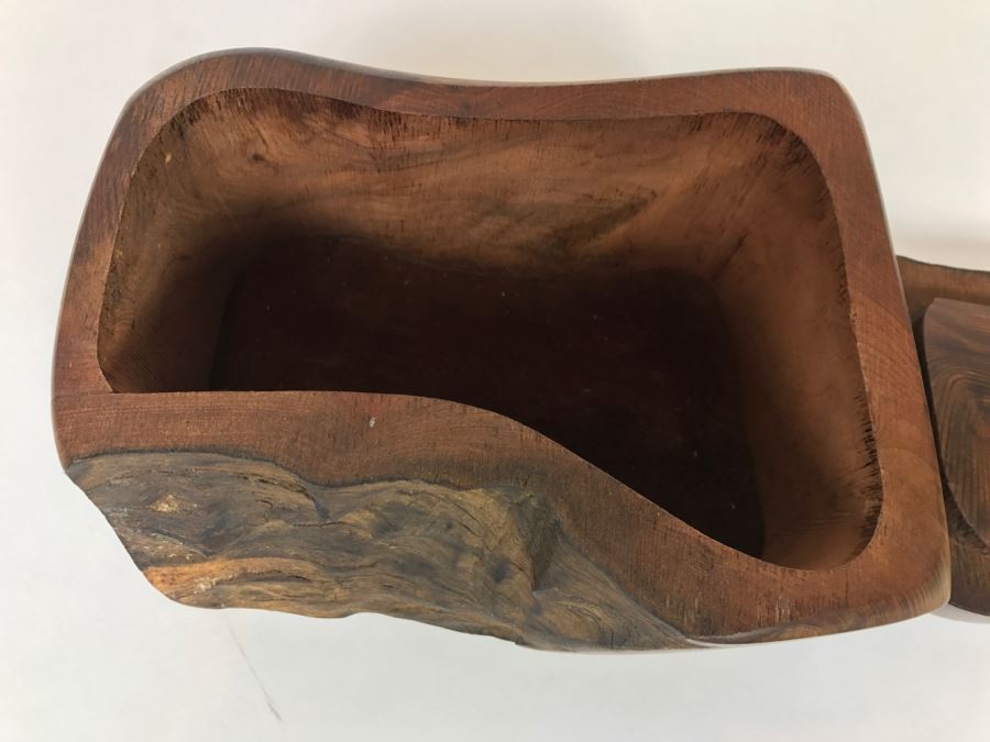 Large Carved Natural Wooden Box [Photo 10]