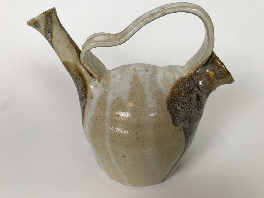 Signed Mid-Century Double Spout Vessel - Minor Chip On One Spout As Shown In Photo [Photo 3]