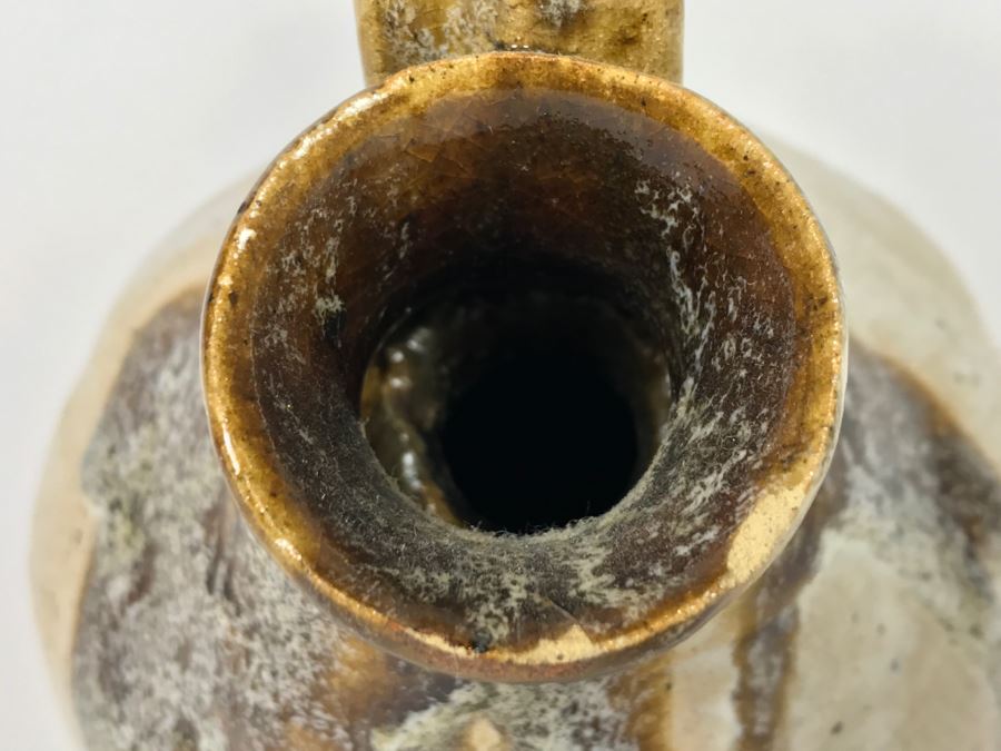 Signed Mid-Century Double Spout Vessel - Minor Chip On One Spout As Shown In Photo [Photo 6]