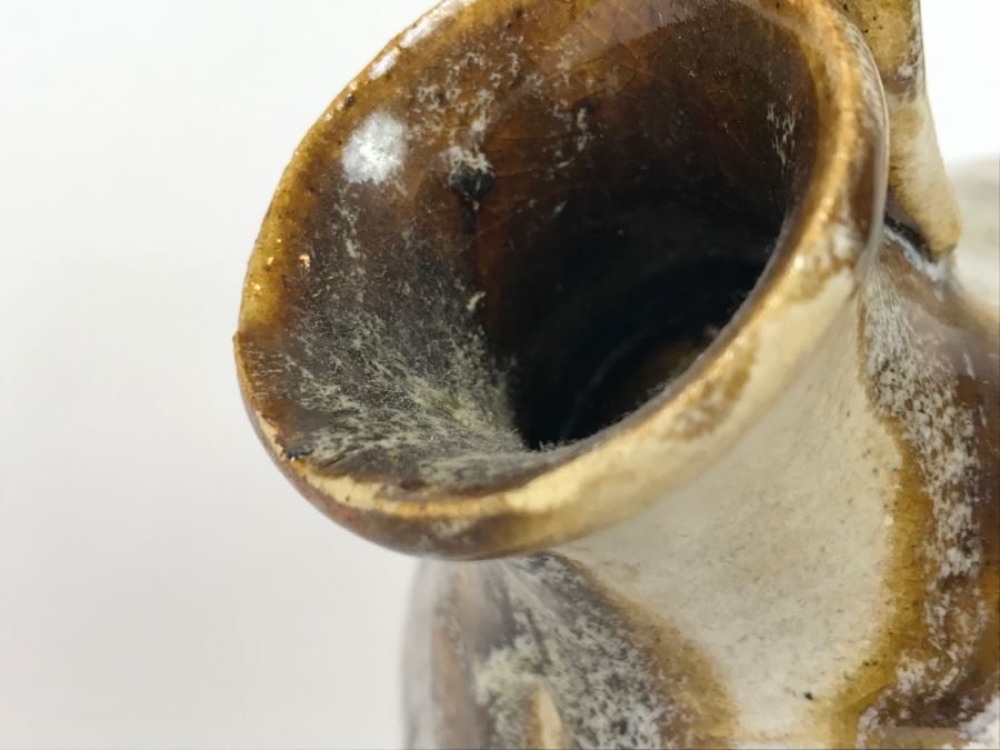 Signed Mid-Century Double Spout Vessel - Minor Chip On One Spout As Shown In Photo [Photo 8]