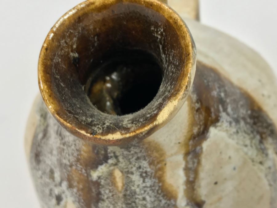 Signed Mid-Century Double Spout Vessel - Minor Chip On One Spout As Shown In Photo [Photo 7]