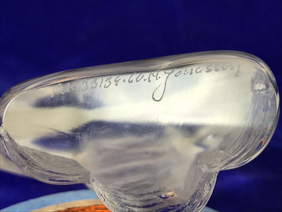 Mats Jonasson Swedish Art Crystal Elephant Figurine Sculpture Paper Weight Signed [Photo 8]