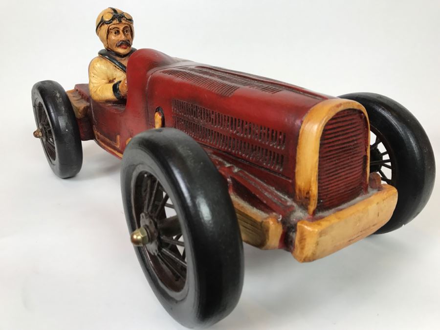 Large Decorative Antique Car Model With Driver