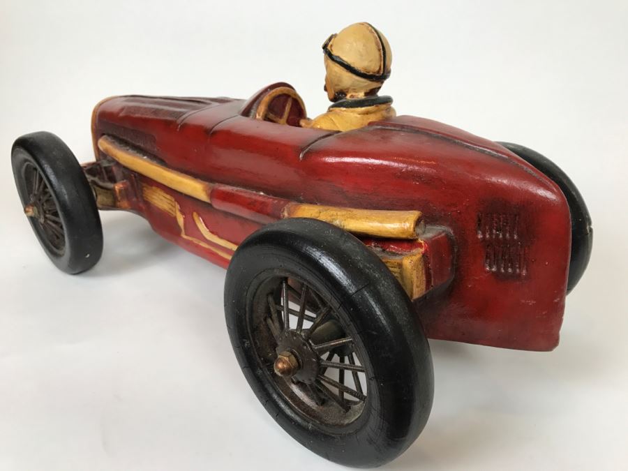 Large Decorative Antique Car Model With Driver