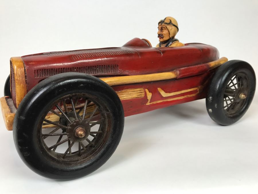 Large Decorative Antique Car Model With Driver