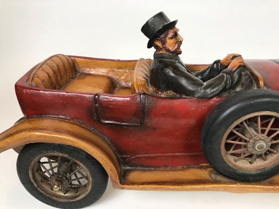 Large Decorative Antique 1913 Car Model With Driver [Photo 4]