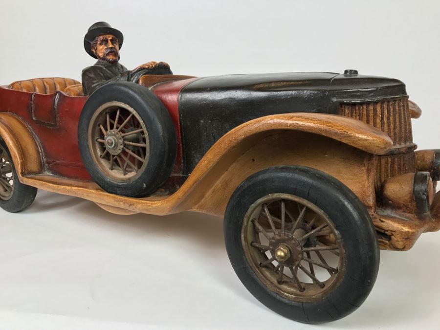 Large Decorative Antique 1913 Car Model With Driver [Photo 6]