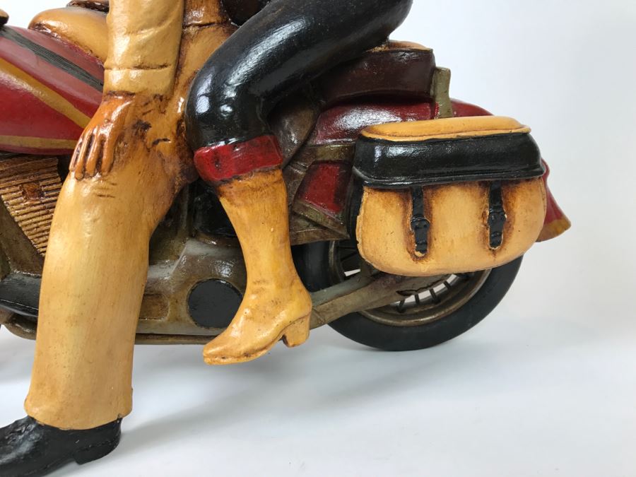 Large Decorative Motorcycle Model With Navy Man And Woman Sitting On Bike [Photo 12]