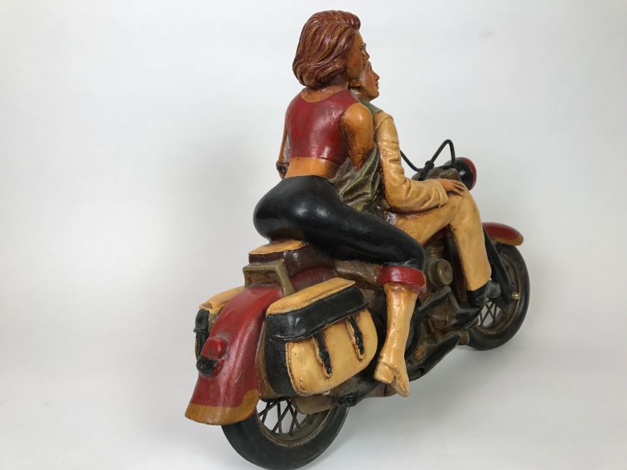 Large Decorative Motorcycle Model With Navy Man And Woman Sitting On Bike [Photo 16]