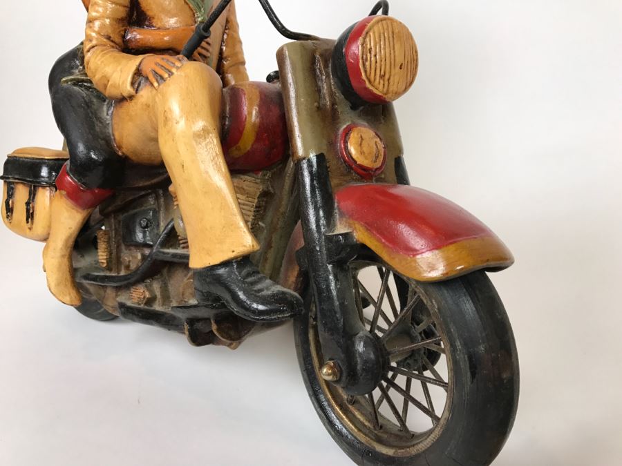 Large Decorative Motorcycle Model With Navy Man And Woman Sitting On Bike [Photo 5]