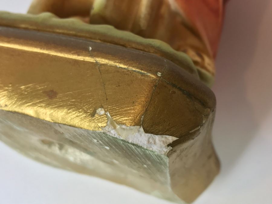 Vintage Plaster Jesus Figurine - Note Repair On Base Of Figurine [Photo 14]