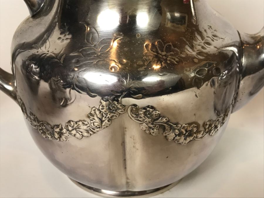 Vintage Pairpoint Mfg Co Quadruple Plate Silver Tea Set New Bedford, Mass [Photo 3]