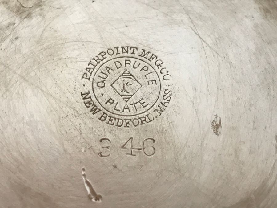 Vintage Pairpoint Mfg Co Quadruple Plate Silver Tea Set New Bedford, Mass [Photo 28]