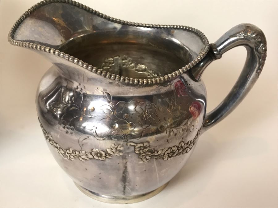 Vintage Pairpoint Mfg Co Quadruple Plate Silver Tea Set New Bedford, Mass [Photo 6]