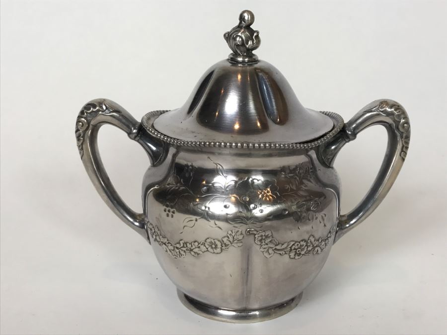 Vintage Pairpoint Mfg Co Quadruple Plate Silver Tea Set New Bedford, Mass [Photo 20]